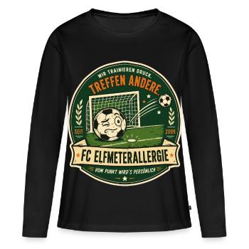 FC Elfmeterallergie - Frauen Premium Bio Langarmshirt - Schwarz - Vorne - Julia (174cm)