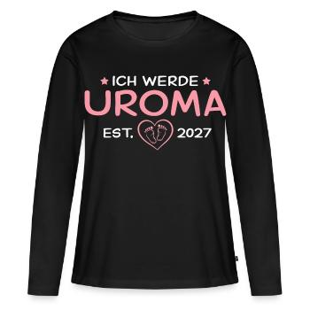 Ich werde Uroma 2027 – Urgroßmutter Geschenk - Frauen Premium Bio Langarmshirt - Schwarz - Vorne - Julia (174cm)