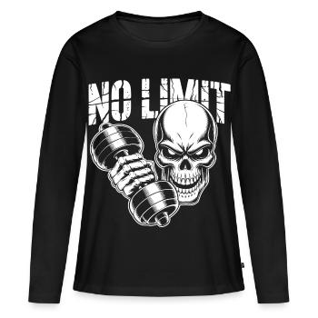 No Limit Gym - Frauen Premium Bio Langarmshirt - Schwarz - Vorne - Julia (174cm)