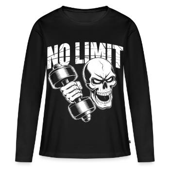 No Limit Gym - Frauen Premium Bio Langarmshirt - Schwarz - Vorne - Julia (174cm)