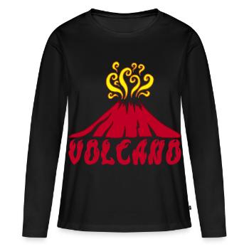 Ausbrechender Vulkan - Frauen Premium Bio Langarmshirt - Schwarz - Vorne - Julia (174cm)