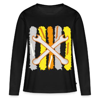 Clés à outils - T-shirt manches longues Premium bio Femme - noir - Devant - Julia (174cm)