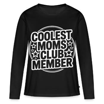 Coolest Mom Club Member - Women's Premium Organic Long Sleeve Shirt - black - Front - Julia (174cm)