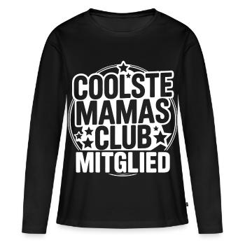 Coolste Mamas Club Mitglied - Frauen Premium Bio Langarmshirt - Schwarz - Vorne - Julia (174cm)