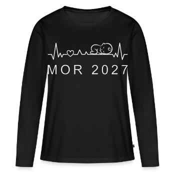 Mom 2027 Heartbeat Pregnancy Danish - Women's Premium Organic Long Sleeve Shirt - black - Front - Julia (174cm)