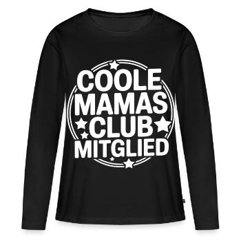Coole Mamas Club Mitglied T-Shirt - Frauen Premium Bio Langarmshirt - Schwarz - Vorne - Julia (174cm)