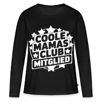 Cooler Mamas Club Mitglied - Frauen Premium Bio Langarmshirt - Schwarz - Vorne - Julia (174cm)