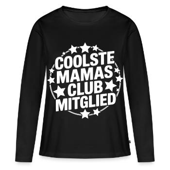 Coolste Mamas Club Mitglied - Frauen Premium Bio Langarmshirt - Schwarz - Vorne - Julia (174cm)