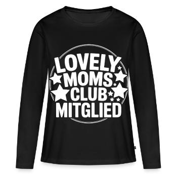 Lieblingsmoms Klub Mitglied - Frauen Premium Bio Langarmshirt - Schwarz - Vorne - Julia (174cm)