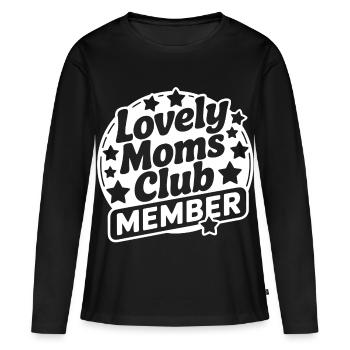 Lovely Moms Club Mitglied - Frauen Premium Bio Langarmshirt - Schwarz - Vorne - Julia (174cm)