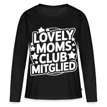 Lovely Moms Club Mitglied - Frauen Premium Bio Langarmshirt - Schwarz - Vorne - Julia (174cm)