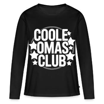 Coole Omas Club - Frauen Premium Bio Langarmshirt - Schwarz - Vorne - Julia (174cm)