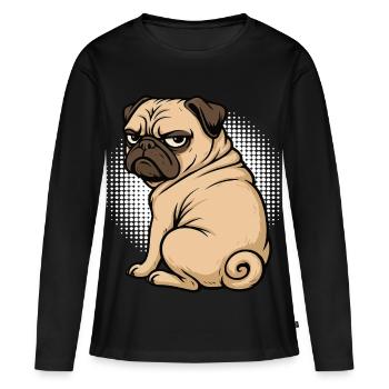 Carlin Carlin Propriétaire de carlin Amoureux du carlin Porte-carlin - T-shirt manches longues Premium bio Femme - noir - Devant - Julia (174cm)