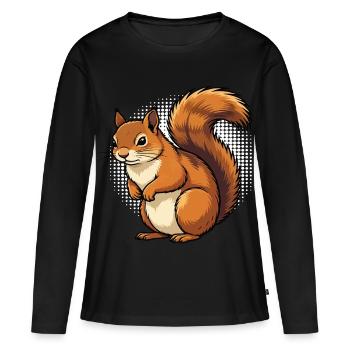 Écureuil Écureuil Écureuil Amoureux des rongeurs - T-shirt manches longues Premium bio Femme - noir - Devant - Julia (174cm)