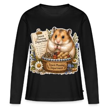 Snacks du département de planification des encas - T-shirt manches longues Premium bio Femme - noir - Devant - Julia (174cm)