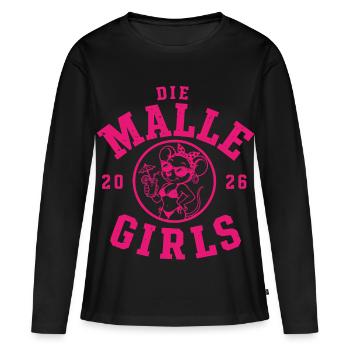 Malle 2026 Die Malle Girls on Tour 2026 - Frauen Premium Bio Langarmshirt - Schwarz - Vorne - Julia (174cm)