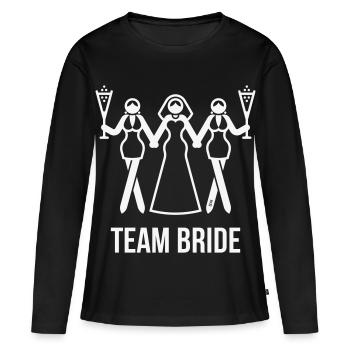 Team Bride (Bachelorette Party 3some / White) - Women's Premium Organic Long Sleeve Shirt - black - Front - Julia (174cm)