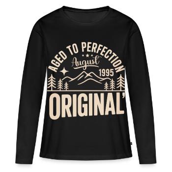 août 1995 – Légende des sommets et montagnes - T-shirt manches longues Premium bio Femme - noir - Devant - Julia (174cm)
