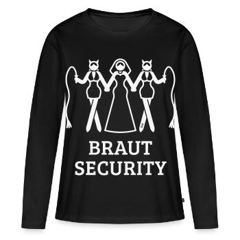 Braut Security (JGA Polterabend Peitsche / White) - Frauen Premium Bio Langarmshirt - Schwarz - Vorne - Julia (174cm)