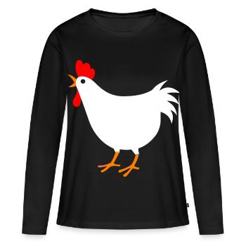 Juste un animal de ferme drôle d’amoureux des poulets - T-shirt manches longues Premium bio Femme - noir - Devant - Julia (174cm)