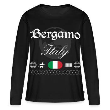 Bergamo Italien Streetwear Reise Souvenir - Frauen Premium Bio Langarmshirt - Schwarz - Vorne - Julia (174cm)