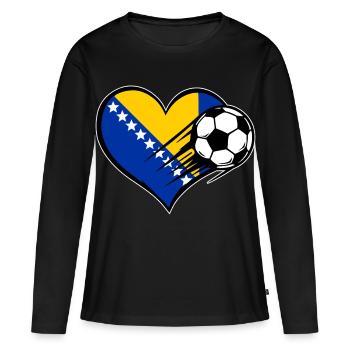 Flag football bosniaque avec cœur - T-shirt manches longues Premium bio Femme - noir - Devant - Julia (174cm)