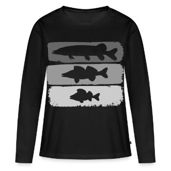 Pike Zander Perch - Women's Premium Organic Long Sleeve Shirt - black - Front - Julia (174cm)
