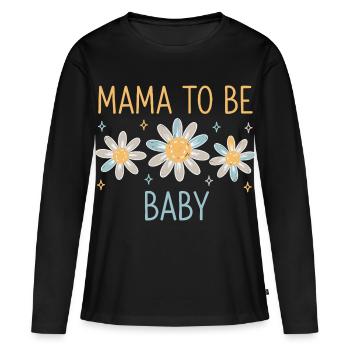 Révélation du sexe Maman comme bébé de la baby shower - T-shirt manches longues Premium bio Femme - noir - Devant - Julia (174cm)