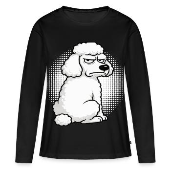 Caniche Caniche Propriétaire Caniche Amoureux Caniche Chien - T-shirt manches longues Premium bio Femme - noir - Devant - Julia (174cm)