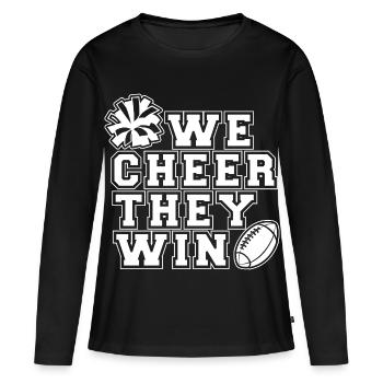 Nous encourageons Tey Win Cheerleader Sport Style Rétro - T-shirt manches longues Premium bio Femme - noir - Devant - Julia (174cm)