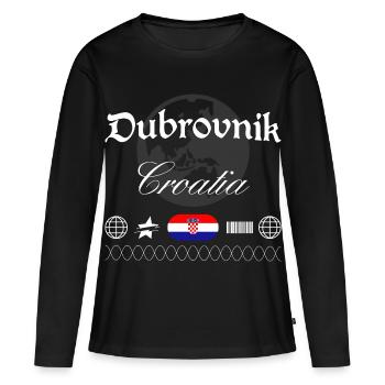 Dubrovnik Kroatien Streetwear Reise Souvenir - Frauen Premium Bio Langarmshirt - Schwarz - Vorne - Julia (174cm)