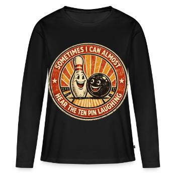 Bowling Humour Sport Strike Joueur Drôle Cadeau - T-shirt manches longues Premium bio Femme - noir - Devant - Julia (174cm)