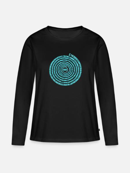 Irrationale Zahl Pi Symbol Unendlichkeit Helix - Frauen Premium Bio Langarmshirt - Schwarz