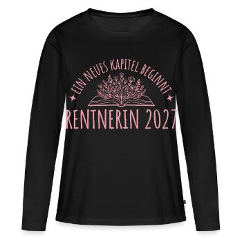 Rente Abschied 2027 Kollegin Neues Kapitel - Frauen Premium Bio Langarmshirt - Schwarz - Vorne - Julia (174cm)