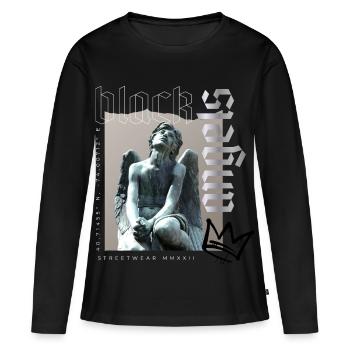 Statue d’ange Streetwear MMXXII - T-shirt manches longues Premium bio Femme - noir - Devant - Julia (174cm)