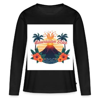Hawaiian Star - Frauen Premium Bio Langarmshirt - Schwarz - Vorne - Julia (174cm)