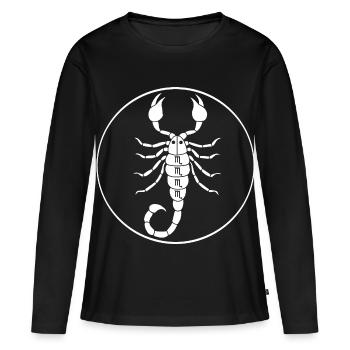 Signe astrologique du scorpion (blanc) - T-shirt manches longues Premium bio Femme - noir - Devant - Julia (174cm)