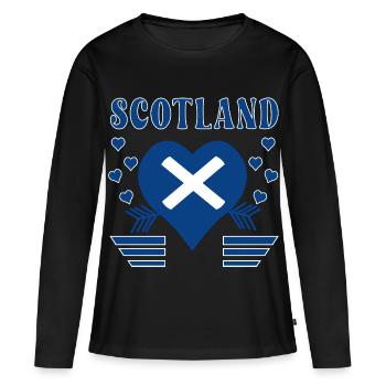 Scotland Heart - T-shirt manches longues Premium bio Femme - noir - Devant - Julia (174cm)