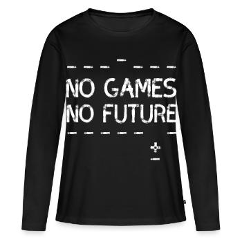 pas de jeux, pas de futur nerd pc cool minimaliste LOL - T-shirt manches longues Premium bio Femme - noir - Devant - Julia (174cm)