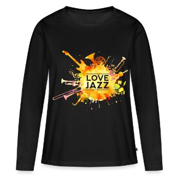 Musique jazz Musique Concert Fanfare à vent Fanfare - T-shirt manches longues Premium bio Femme - noir - Devant - Julia (174cm)
