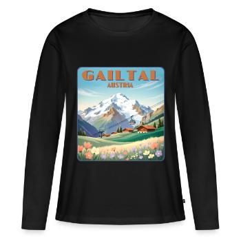 Vallée de Gailtal - T-shirt manches longues Premium bio Femme - noir - Devant - Julia (174cm)