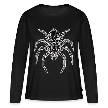 Tarantula-Spinnen-Maskottchen-Logo Sportspiel - Frauen Premium Bio Langarmshirt - Schwarz - Vorne - Julia (174cm)
