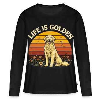 Météo Du Week-End Barbecue | Humour Grill Rétro - T-shirt manches longues Premium bio Femme - noir - Devant - Julia (174cm)