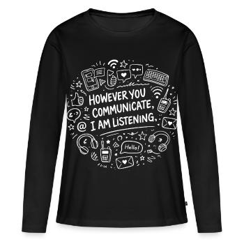 Kommunikations-Zuhörer-Psychologe Prof. Gift - Frauen Premium Bio Langarmshirt - Schwarz - Vorne - Julia (174cm)