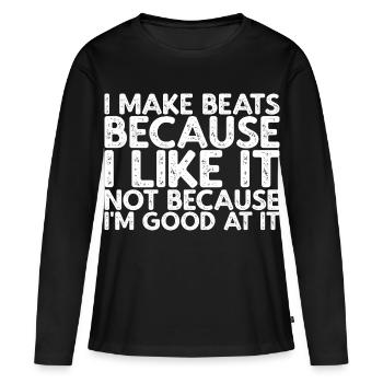 Je fais des beats parce que j’aime ça - T-shirt manches longues Premium bio Femme - noir - Devant - Julia (174cm)