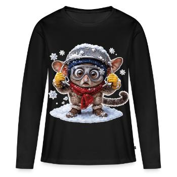 Suesses_Winter_Galago - T-shirt manches longues Premium bio Femme - noir - Devant - Julia (174cm)