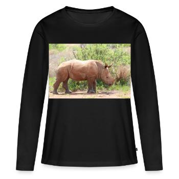 Rhinocéros dans les Prairies - T-shirt manches longues Premium bio Femme - noir - Devant - Julia (174cm)