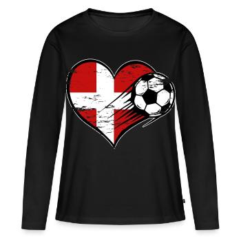 Flag football danois avec le cœur utilisé - T-shirt manches longues Premium bio Femme - noir - Devant - Julia (174cm)