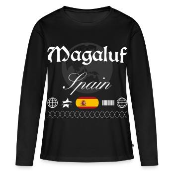 Magaluf Spain Streetwear Travel Souvenir - Women's Premium Organic Long Sleeve Shirt - black - Front - Julia (174cm)