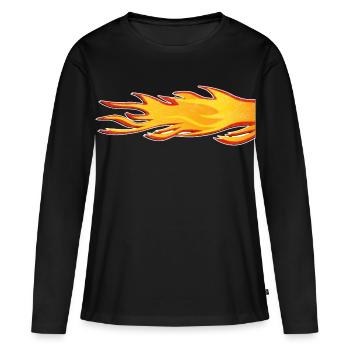 Flamme brennt Schweif Auspuff - Frauen Premium Bio Langarmshirt - Schwarz - Vorne - Julia (174cm)